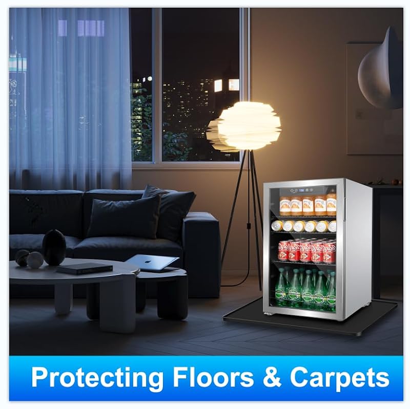 DTOMCD 19.7 x 19.7 x 0.6 in Mini Fridge Silicone Mat with Raised Edges - Leak-Proof Floor Protector