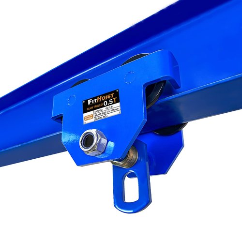 FITHOIST Manually Trolley 1/2 Ton | 1100LBS Capacity Steel Push Beam Trolley | Adjustable for I-Beam Flange Width 2.7" to 4.5" | Installed onto Various Beams