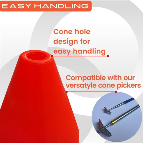 Versatyle Heavy Duty 6in Agility Training Cones for Soccer, Football, Basketball & Sports Drills, Flexible Motorcycle & Traffic Training Cones, Durable, Versatile, High Visibility (Set of 12, Orange)