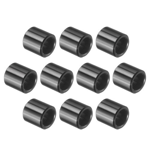 uxcell 10 Pcs Aluminum Spacer, 1/4" Bore x 3/8" OD x 3/8" Length Black Round Spacer Unthreaded Standoff Bushing Plain Finish Metal Spacers