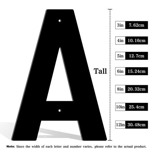 Dxiaojj 3 Inch Black Metal House Numbers and Letters A-Z & 0-9, Waterproof Rustproof Modern Address Numbers for Mailbox, Door, and Outdoor Home Office(1)