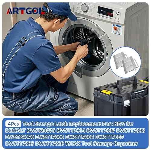 4Pcs Tool Storage Latch Replacement Part New for DEWALT DWST24075 DWST17814 DWST17807 DWST17808 DWST24070 DWST17806 DWST17804 DWST17889 DWST17805 DWST17820 TSTAK Tool Storage Organizer