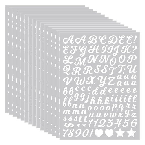 3040Pcs 20 Sheets Small Letter Number Stickers, 0.5inch Colorful Self-Adhesive Vinyl Waterproof Mailbox Number Stickers,Windows, Doors, Signs, Scrapbook (White (Writing Style))