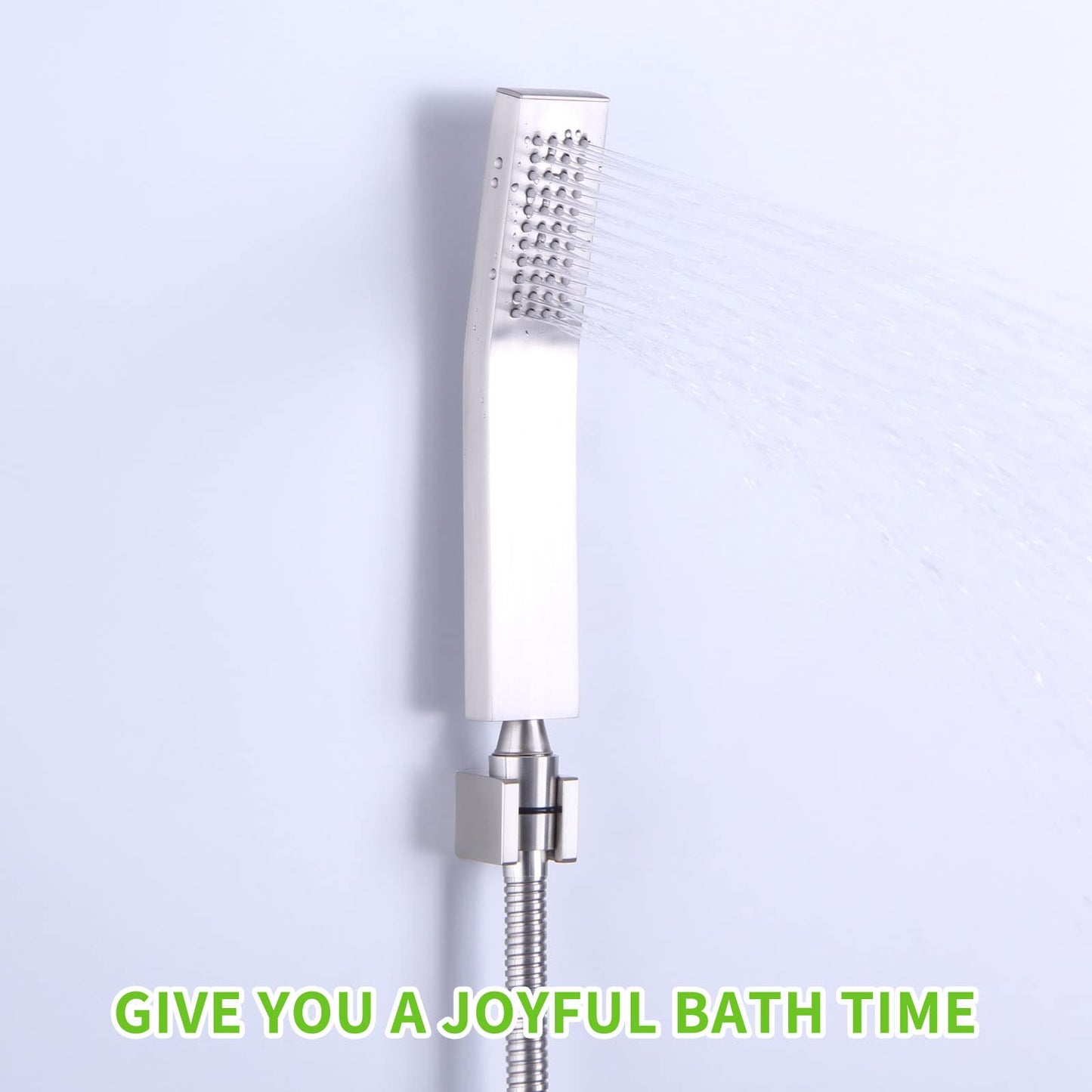 Angle Simple Shower Head Holder, Brass Shower Wand Bracket, Handheld Sprayer Holder Wall Mount, Brushed Nickel