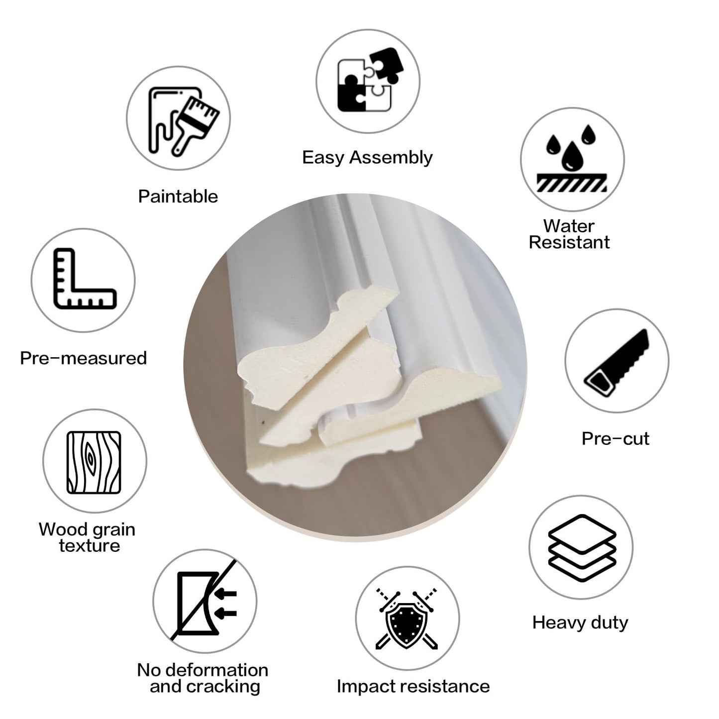 1 Set Peel and Stick Wall Molding Kit - Inner and Outer Layers Style Accent Wall Molding, Ready-to-Assemble Pre Made Wainscoting Wall Panel for Home Décor (Premium Textured Finish)