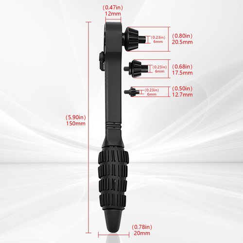 taakcc 2-in-1 Ratcheting Drill Chuck Key Wrench,Drill Chuck Key,Universal Chuck Key Replacement Tool for Drill, Compatible with Most Electric Drills and Power Tools(1Pcs