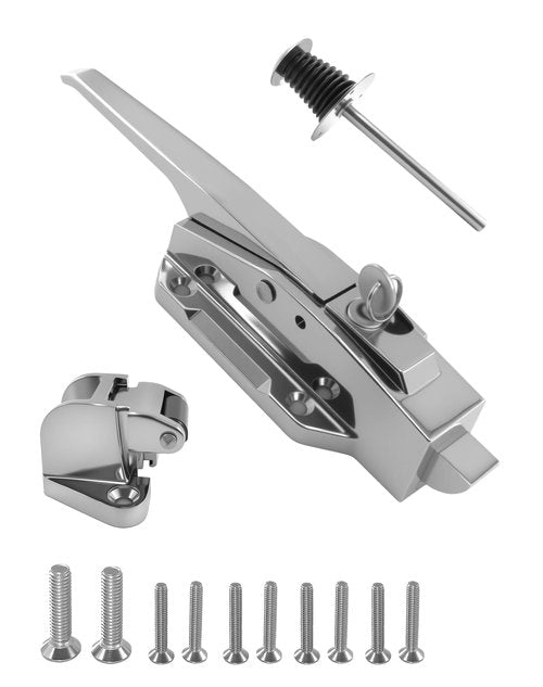 Zwwkkll Walk in Cooler Door Handle, Freezer Door Handle, Walk in Cooler Door Closer Complete Latch Kit,Coolers Radial Latch Offset -1/8 in to 1/4 in, 5.9" Solid Metal Interior Release Handle (Flush)