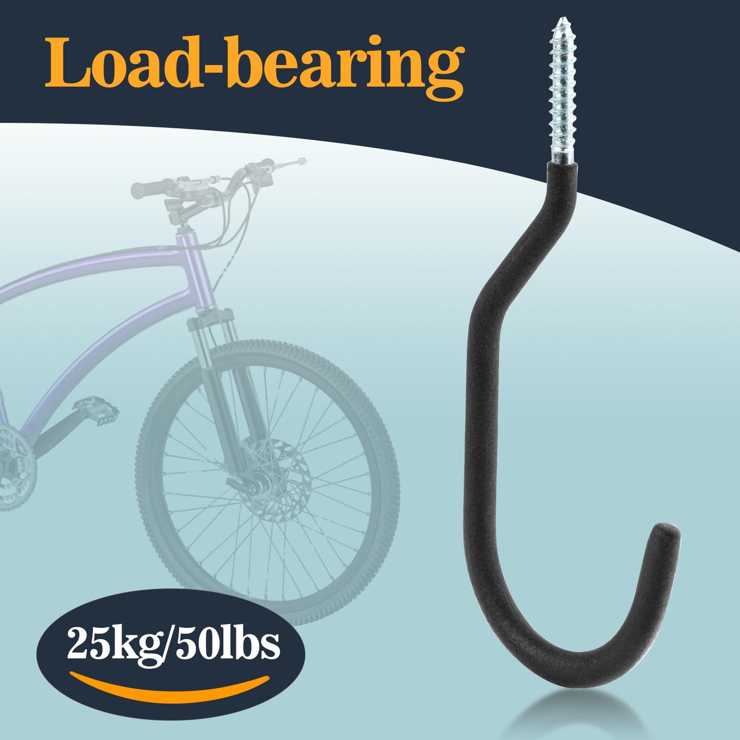 MAQIHAN 10 Heavy Duty Wall Mount Storage J Hooks - Bicycle & Ladder Hangers, Garden Yard Tools Organizer