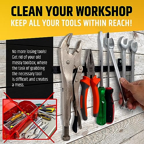 12" Heavy-Duty Magnetic Tool Holders (4 Pack - 48" Total) Upgraded Strong Magnets