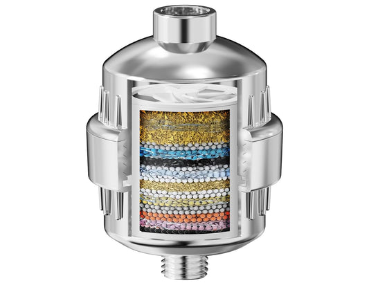 20 Stage Shower Head Filter,Revitalize Hair,Skin Nails While Purifying Water,Prevent Scale Buildup,High Output Fan Technology Softener Hard Water 99% Remove Lead,Chlorine,Fluoride and Chemicals,Chrome