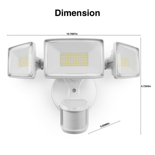Onforu 75W LED Motion Sensor Outdoor Lights, Dusk to Dawn Flood Light Outdoor Motion Sensor, Hardwired Security Lights Floodlights Outside 7500LM 6500K Daylight IP65 Waterproof (White)