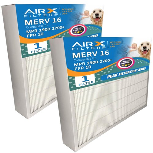 AIRx Filters 20x25x5 Air Filers MERV 16 Furnace 2-Pack, compatible with replacement for Honeywell FC100A1037, F100F1024, F200E1037, Carrier FILXXCAR0020, and Lennox X6675