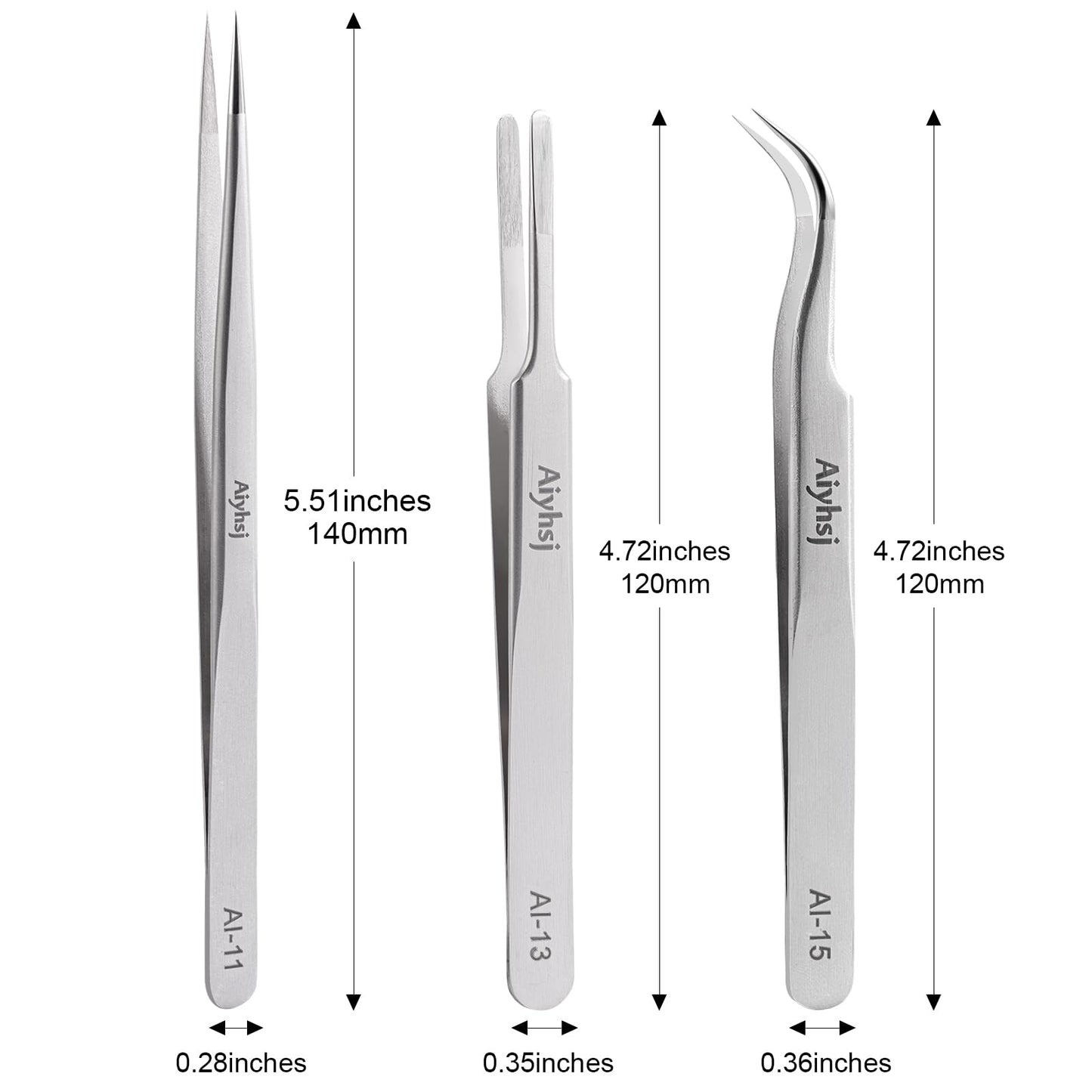 Precision Tweezer, Upgraded Professional Fine Tip curved, High-end Stainless Steel Tweezers for Craft, Electronics, Soldering, Eyelash Extensions, Laboratory Work, Jewelry-Making