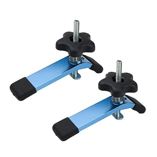 POWERTEC 71168 T-Track Hold Down Clamp for Woodworking, 5-1/2” L x 1-1/8” W, 2 Pack, Blue Black
