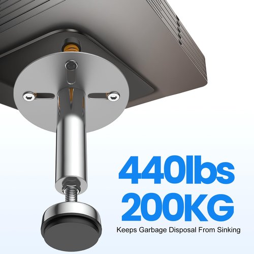 Joysafe Garbage Disposal Support, Adjustable Spring Shock Absorber Bracket (7.48-10.62 inch (19-27cm)), Holds Up tp 440lbs, Stainless Steel Noise Reduction Installation Kit