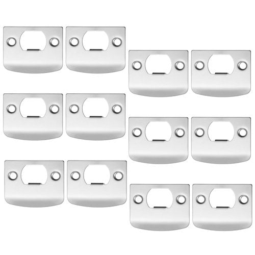 12Pcs Deadbolt Strike Plate Stainless Steel Deadbolt Covers Standard Door Lock Latch Restorer Spacer Door Reinforcement Kit for Home Office Doors Frame Repair