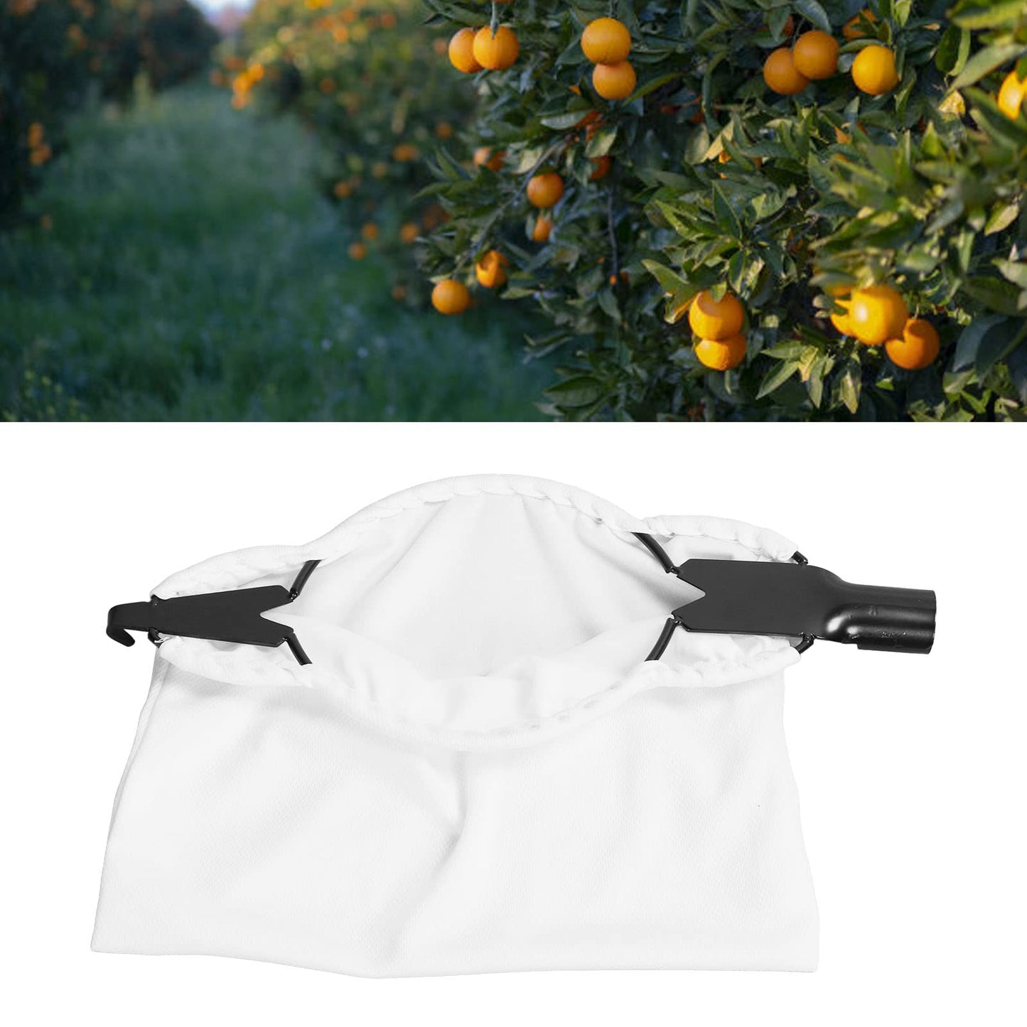 evhooe Fruit Picker Harvesting Basket Large Elastic Bag Lightweight VShaped Blade Fruit Catcher for Home Farm Garden