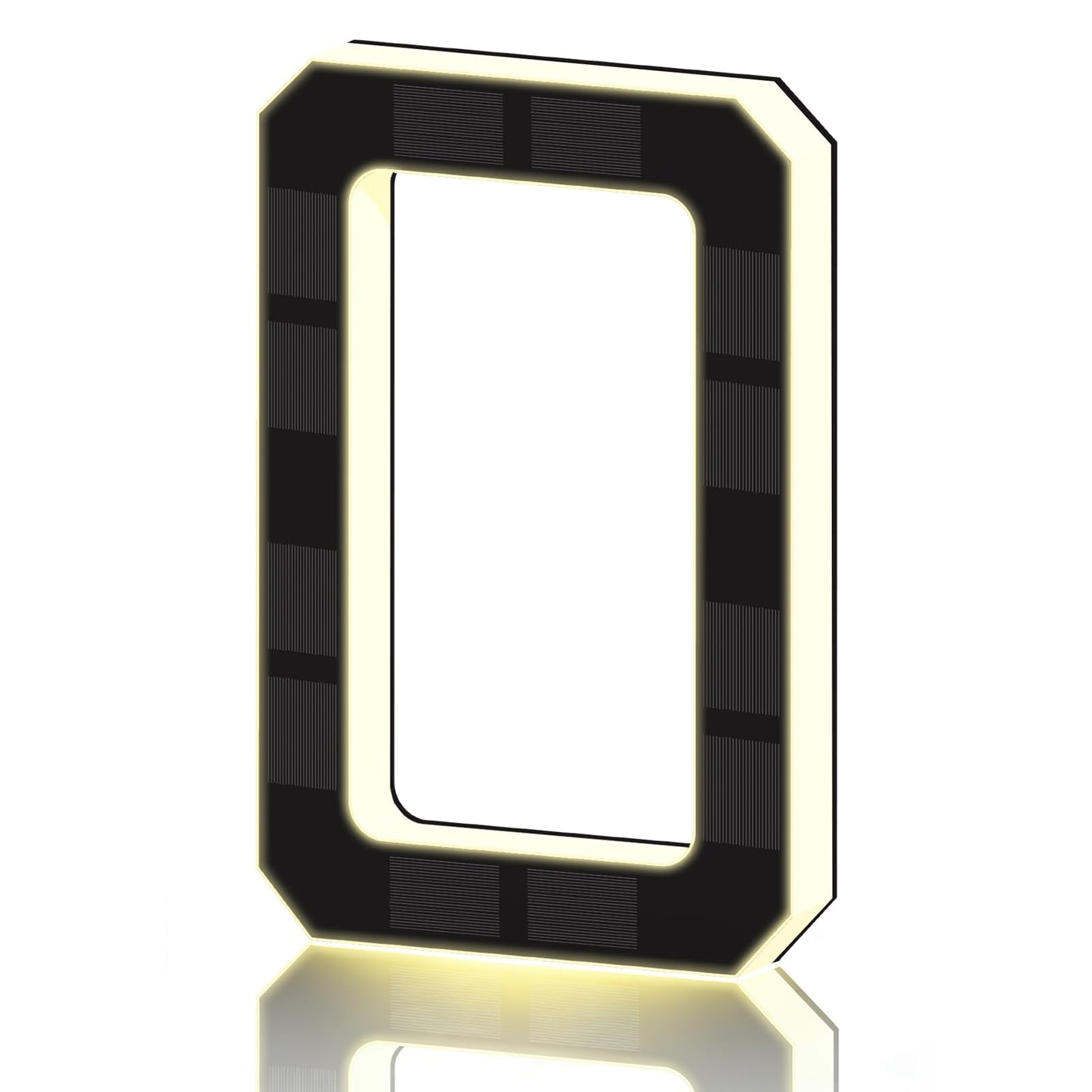 2026 New Solar House Numbers for Outside, Light Up Address Numbers for House, No Drill Adhesive or Screw Mount, IP65 Waterproof LED Illuminated Modern Address Sign, Dusk to Dawn (0, 6.7 inch)