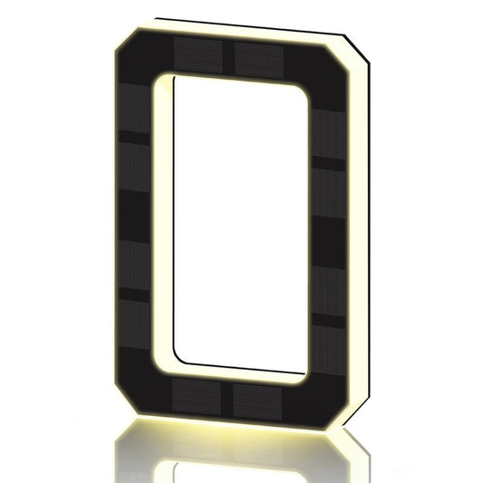2026 New Solar House Numbers for Outside, Light Up Address Numbers for House, No Drill Adhesive or Screw Mount, IP65 Waterproof LED Illuminated Modern Address Sign, Dusk to Dawn (0, 6.7 inch)