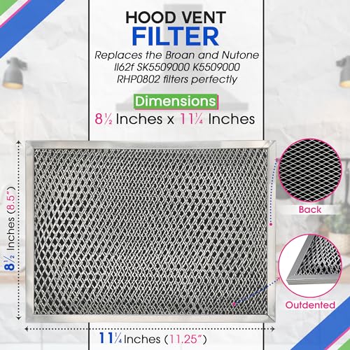 Bagean LL62F 8.5 x 11.25in Charcoal Grease Filter Replacement for Broan/NuTone
