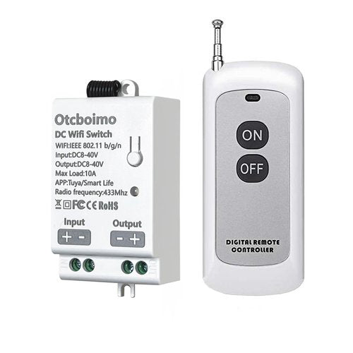DC12V WiFi Smart Switch, 12V/24V/32V/10A Relay with 328FT Long Range, Remote Control ON/Off Switch for Car,Motor,Lamps,LED Lights,Fans