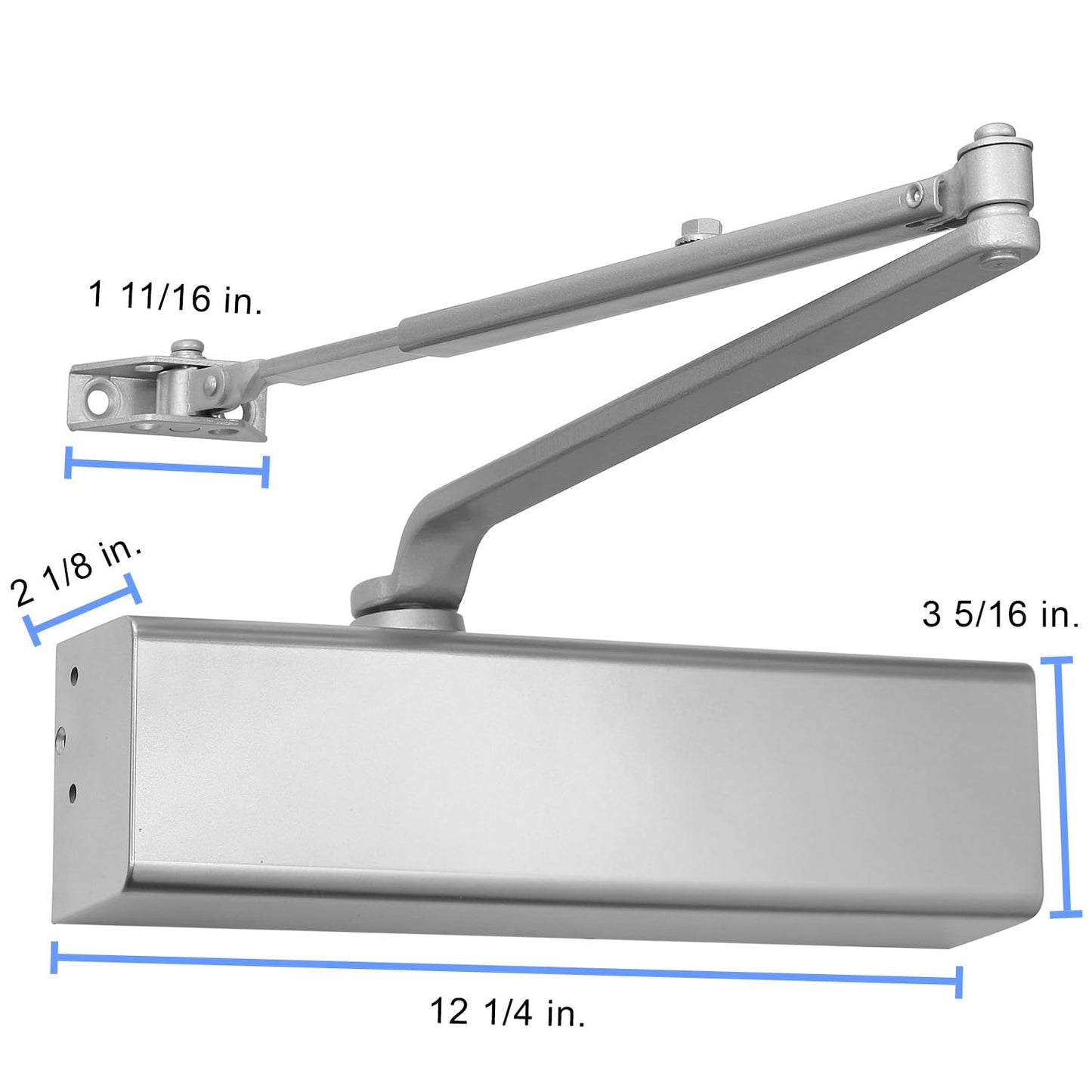 Lawrence Heavy Duty Door Closer Commercial Grade 1 - Adjustable 6-Speed Delayed-Action Door Control with 3 Pistons – Flexible Installation with Included Hardware - Embassy Series LH816