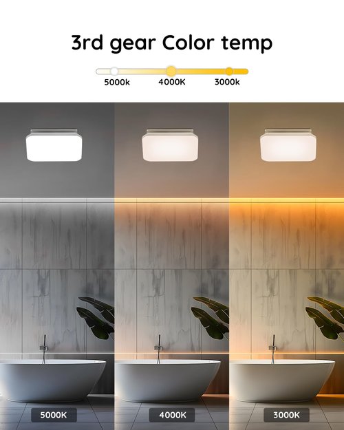 Fitop Bathroom Exhaust Fan with Light, 110 CFM 43W Ceiling Mount Shower Ventilation Exhaust with Light, 1.0 Sones Bathroom Vent with Light, Bathroom Fan 1200LM LED Light 3000K/4000K/5000K