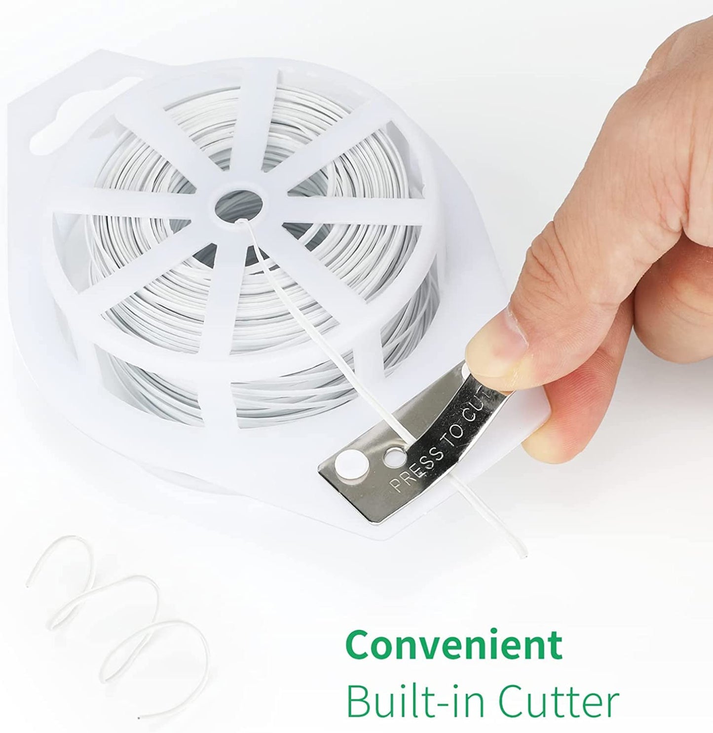 Dokumaru Twist Ties 656 Feet Plastic Plant with Cutter,White Garden Plants Ties Multi-Use for Secure Vines Upgraded Garden Ties Plant Support Gardening and Home and Office Use (White)