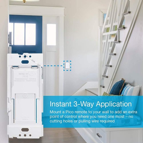Lutron Caseta Smart Lighting Wall Plate Bracket for Pico Smart Remote(Pico Sold Separately), Directly Mount Pico Remote To The Wall, 3-Way (No Wires Required), PICO-WBX-ADAPT