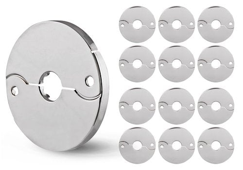 Supply Giant F-24334-12 1/2 in. IPS Floor and Ceiling Split Flange Escutcheon for Steel Pipes, Chrome Plated (Pack of 12)
