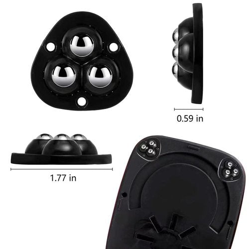12 PCS Small Appliance Casters Wheels Sticky Swivel Pulleys Mini Self Adhesive Universal Wheel Appliance Rollers/Sliders Storage Box Furniture Bins Bottom Trash Can Kitchen Appliances Caster (Black)
