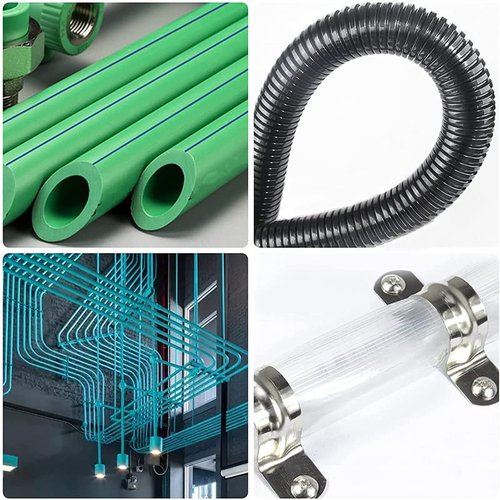 AKIHISA 10 Pcs 2 Hole U Tube Strap Clamp 304 Stainless Steel Rigid Pipe Strap Clamp ID 1/5Inch(5mm)