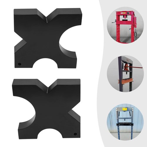 HIFMGHE 2 Pack Arbor Press Plate, 20 Ton and 32 Ton Shop Metal Press Plates, 1"X 5"X 5" H-Frame Hydraulic Shop Presses Plates with 4 Notch for Workshop Factory Use