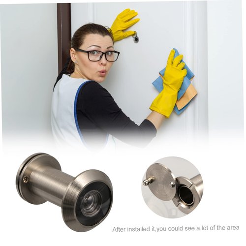 Tofficu Security Door Cat Eye Wide-Angle Door Viewer Black Peep Hole Cover Home Security Accessory