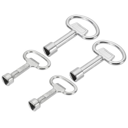 PATIKIL Triangle Spanner Key, 4 Pack Triangular Utility Socket Panel Keys Cabinet Spanner Key Locks for Elevator Electric Gas Water Meter Box, 2-Size