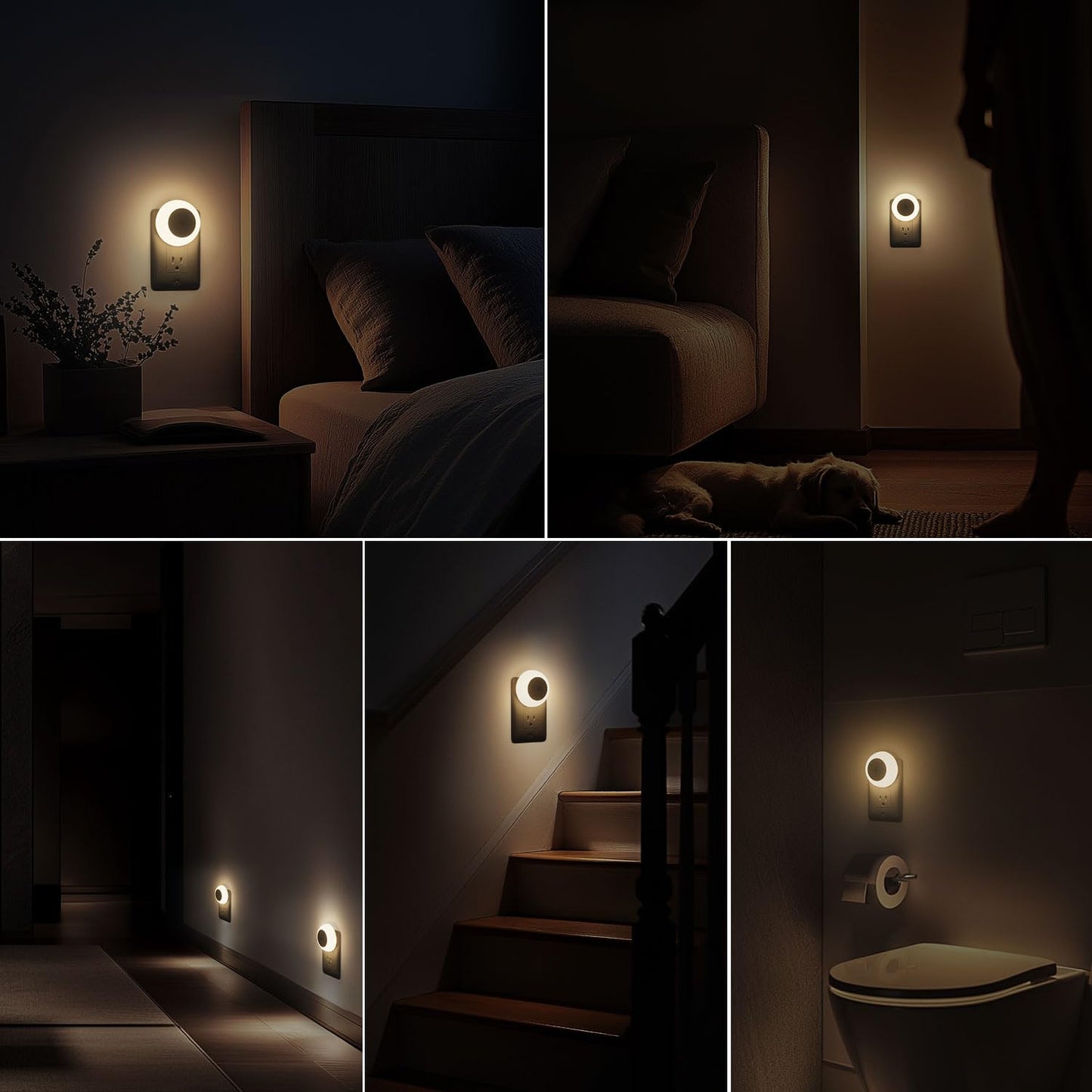 fesnne Night Light, Night Lights Plug into Wall, Dusk to Dawn Sensor Warm White Led Night Light 0.5W, 8 Pack Nightlight for Adults, Bedroom, Bathroom, Hallway, Kitchen