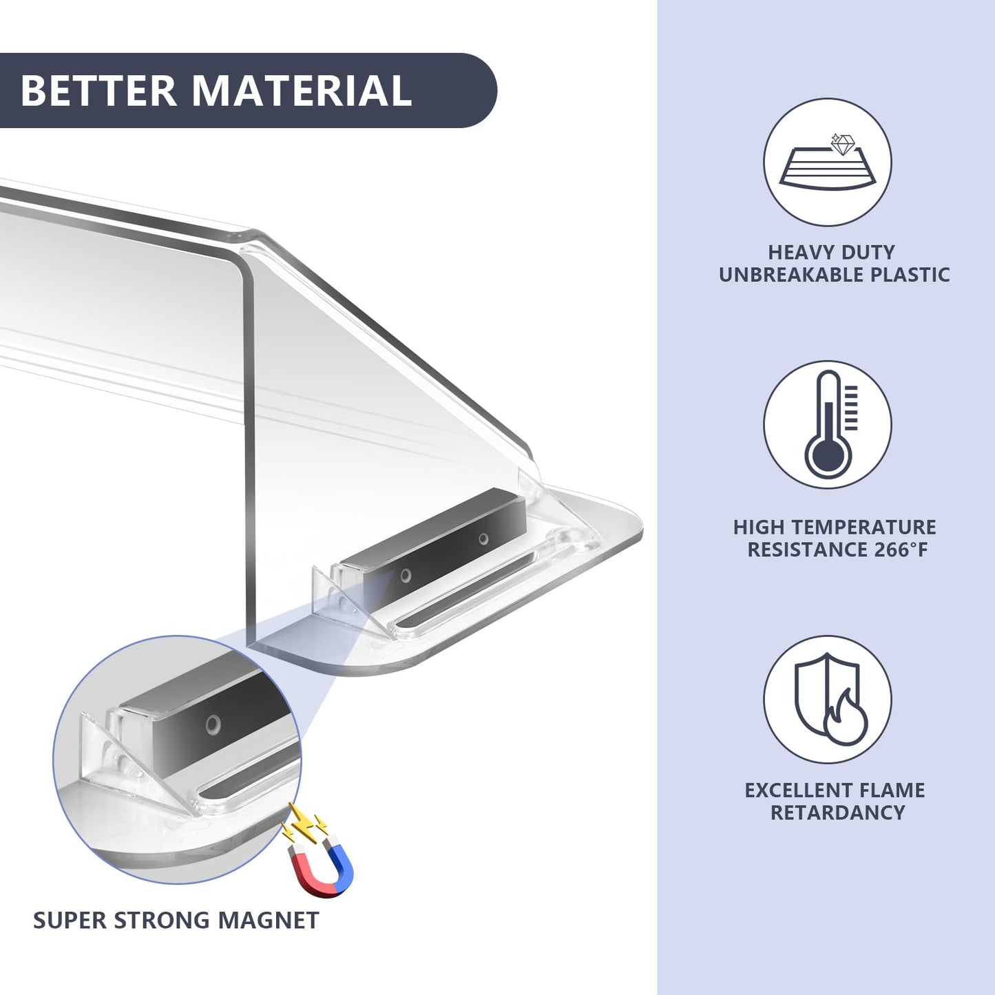 Strong Magnetic Air Vent Deflector for Vents, Sidewalls and Ceiling Registers, 9"-14"Inches Adjustable Air & Heat Deflectors, Heavy Duty Unbreakable Plastic with Powerful Magnets,2 Pack
