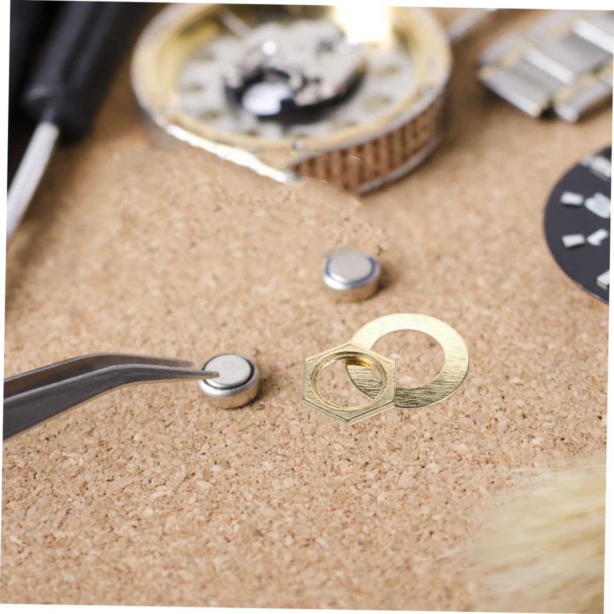 Unomor 10 Sets of Nut and Washer Wall Clock Repair Kit Quartz Mechanism Fittings for DIY Clock Assembly Replacement Parts for Clock Maintenance and Repair