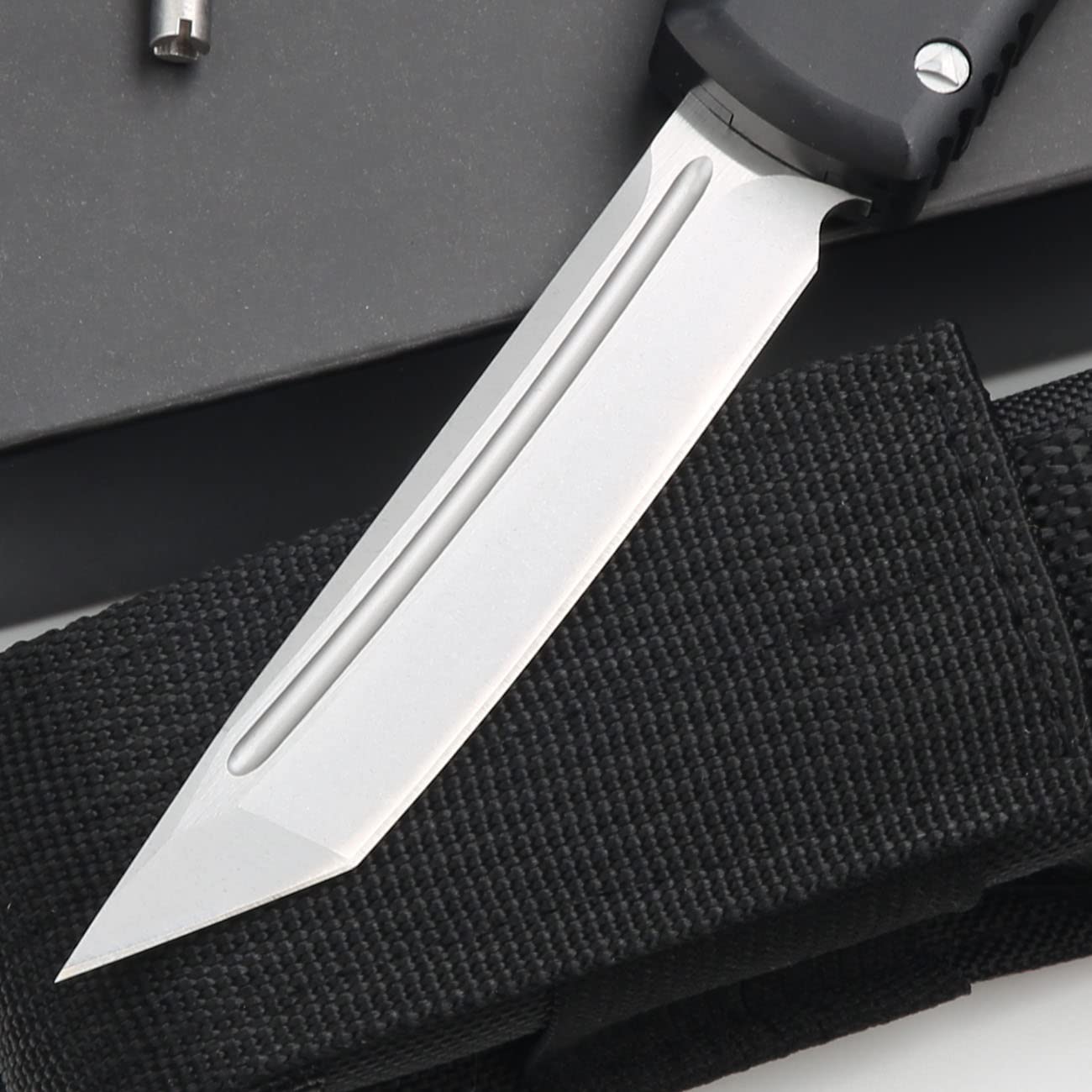 Outdoor Hunting Knife, Tactical Pocket Knife, Black Aluminum Alloy Handle 6063, Outdoor Camping Survival Knife