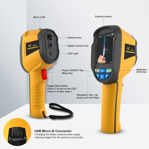Thermal Imaging Camera, Pocket-Sized Infrared Camera with Real-Time Thermal Image, Temperature Measurement Range -4°F to 572°F, Mini IR Thermal Imager, Hti-Xintai (HT-03)