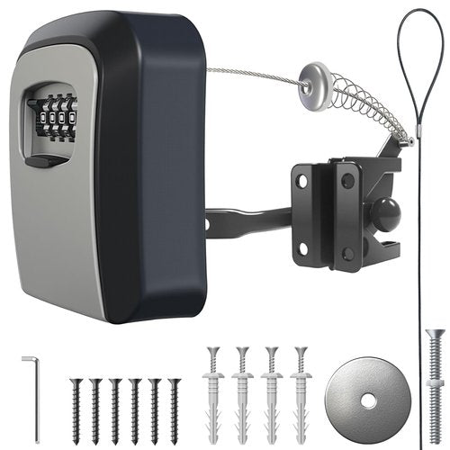 PILISPARK Gate Latch -Secure Keyless and Latch with 2-Way Access,Durable & Versatile for Metal,Wood,and Vinyl Fence,2 Install Method for Privacy Fence,Outdoor Fence,Barn Door Lock,Wooden Fence(Black)