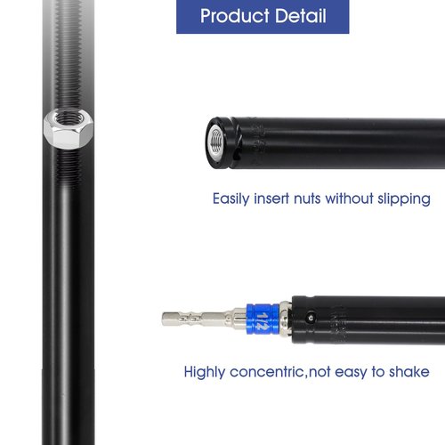 9/16"(14mm) Power Nut Driver 12'' Length, Nut Runner Hollow Socket with 1/4" Hex Shank and 360° Rotatable 1/4" Hex Shank, Fit Long Bolts and Ductwork