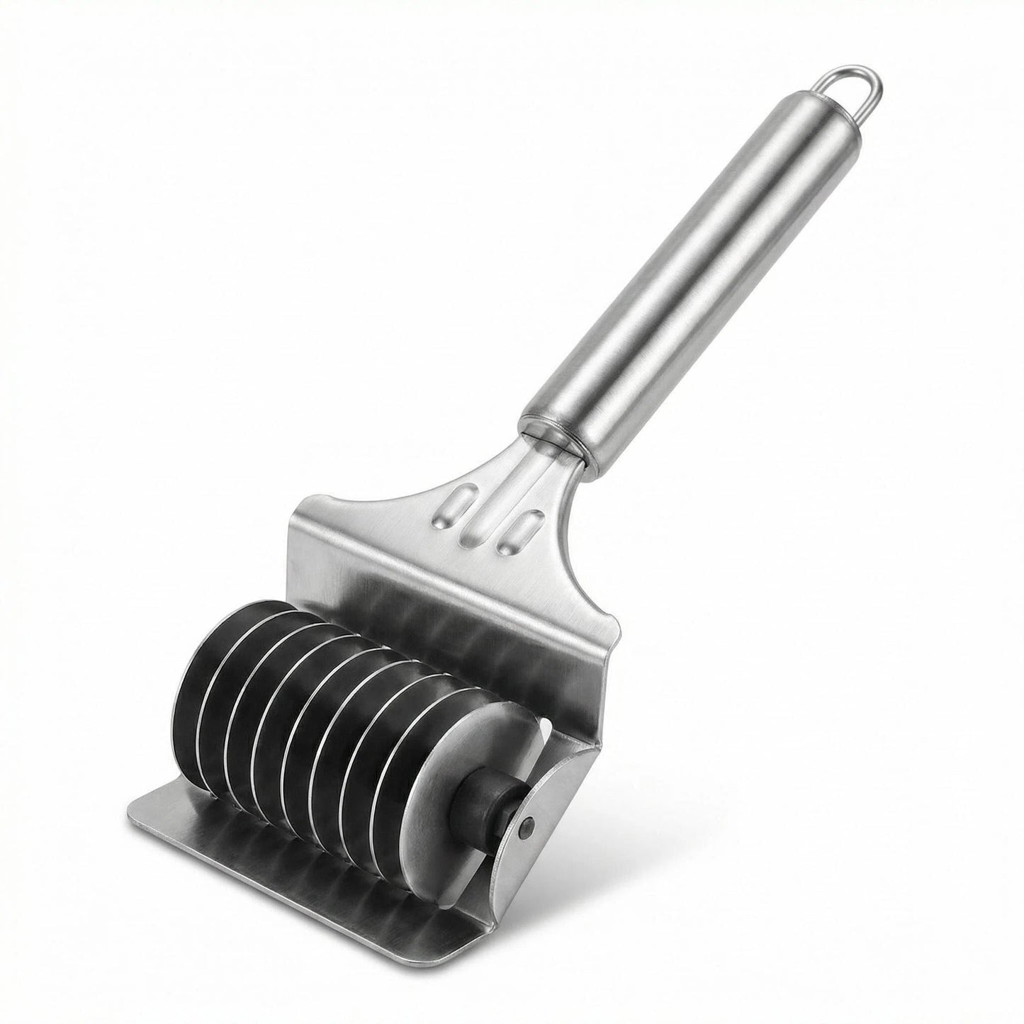 Stainless Steel Pasta Cutter with 9-Wheel for Homemade Pasta, Lasagna, Dough Docker and Pastry Tool, Kitchen Gadget for Effortless Noodle and Pie Crust Making