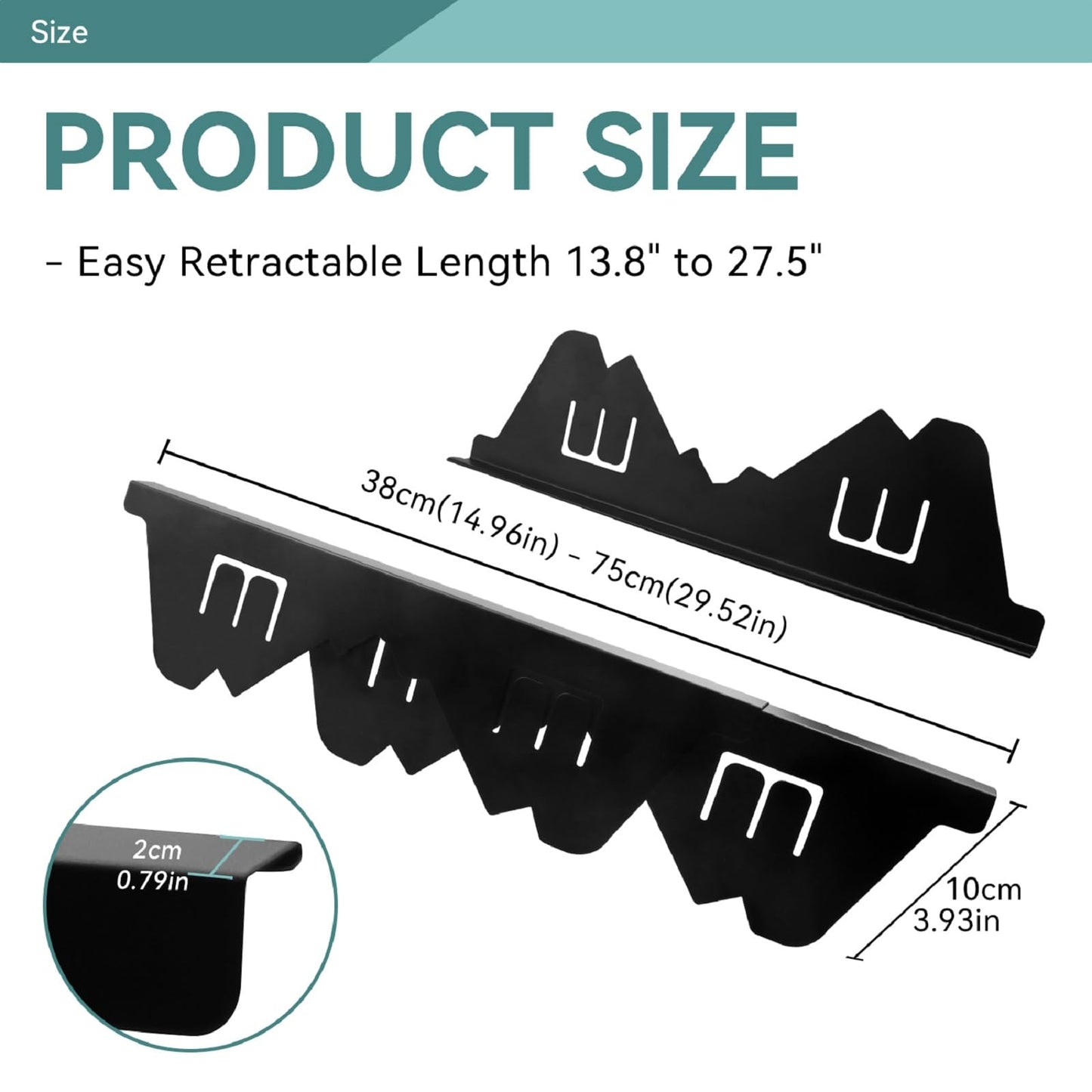 Stainless Steel Stove Gap Covers (2-Pack) - Adjustable Length 14.9 inches to 29.5 inches, Heat-Resistant Kitchen Gap Filler for Countertops