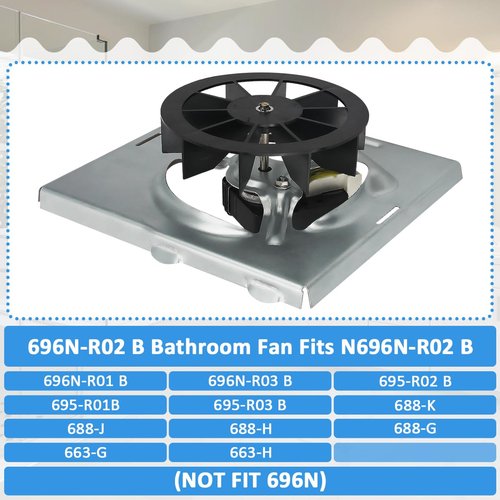 WKZO 696N-R02 B Unit Fan Replancement Part Ftis 688-G 688-J 688-H 688-K 695N-R02 B,696n-R01 B,695N-R02 B Vent Fan，Black