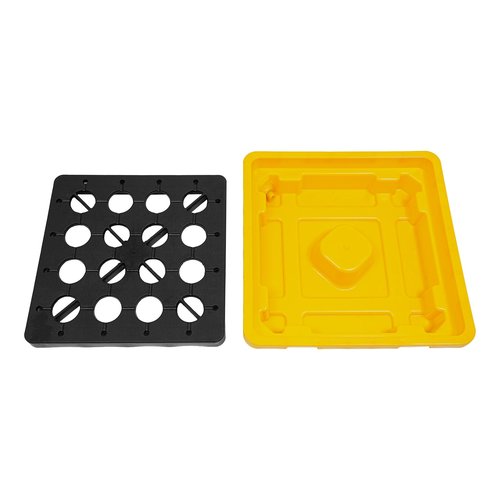 Spill Containment Platform, 1 Drum Spill Containment Pallet with Drain, 2,200 lbs Load Capacity Modular Platform Containment Tray (26.4 x 26.4 x 6 Inches)