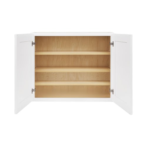 ONESTOCK White Shaker Wall Cabinet - Ready to Assemble, Perfect for Kitchen, Laundry, and Bathroom Storage - 36”W x 42”H x 12”D