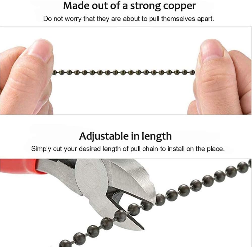4 Pieces Silver Pull Chains Ceiling Fan Pull Chain Extension Fan Pull Chain Pendant 12 Inch Ceiling Fan Chain Extender Ornament with Ball Fan Chain Connector
