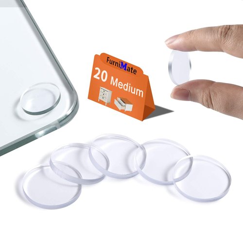 Glass Table Top Anti Slip Pads-Glass Table Top Bumpers, 20PCS 3/4 inch Non Adhesive Medium
