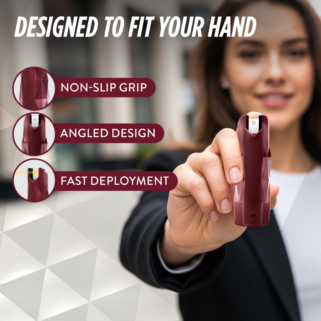 Self Defense Pepper Spray with Magnetic Car Mount for Instant Access, OC Spray for Women, Men, 16' Range, UV Dye, Stick with Me by Guard Dog Security